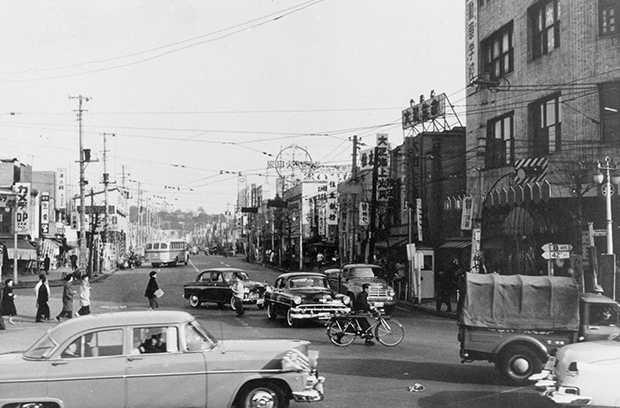 1958年頃の五反田駅方面から撮影したソニー通り