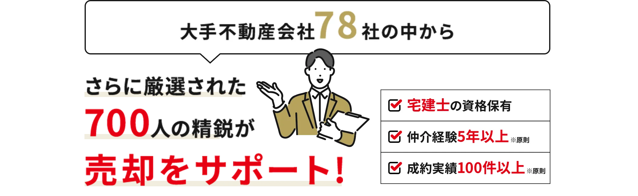 大手不動産会社77社の中から