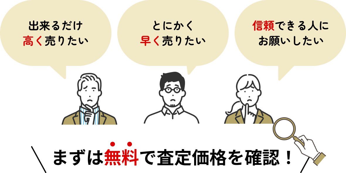 まずは無料で査定価格を確認!
