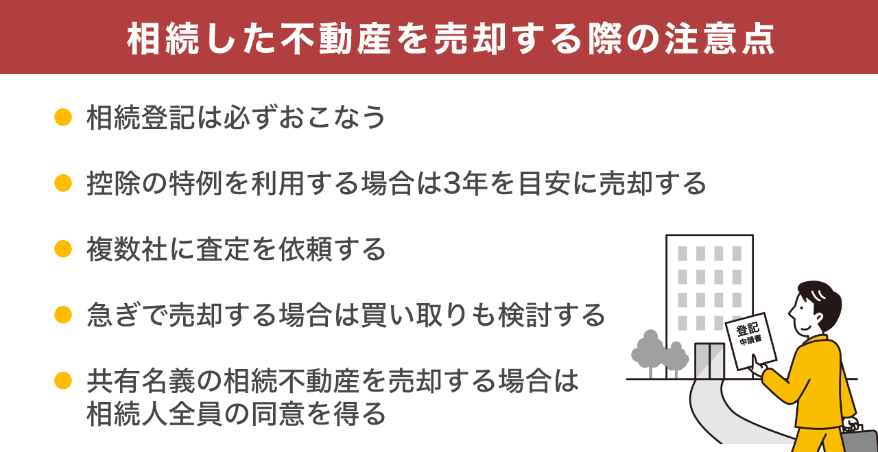 相続した不動産を売却する際の注意点