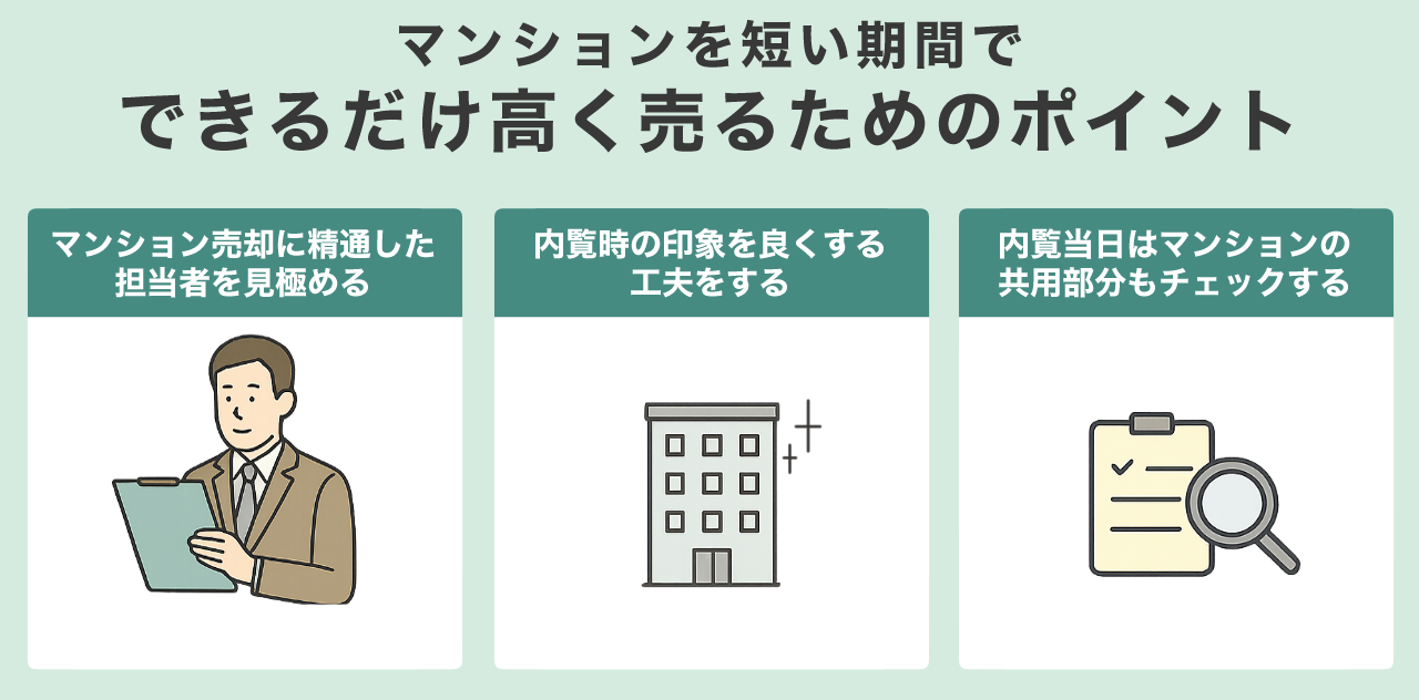 マンションを短い期間でできるだけ高く売るためのポイント