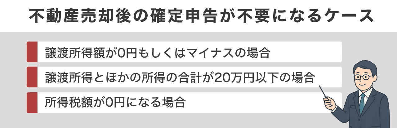 不動産売却後の確定申告が不要になるケース 