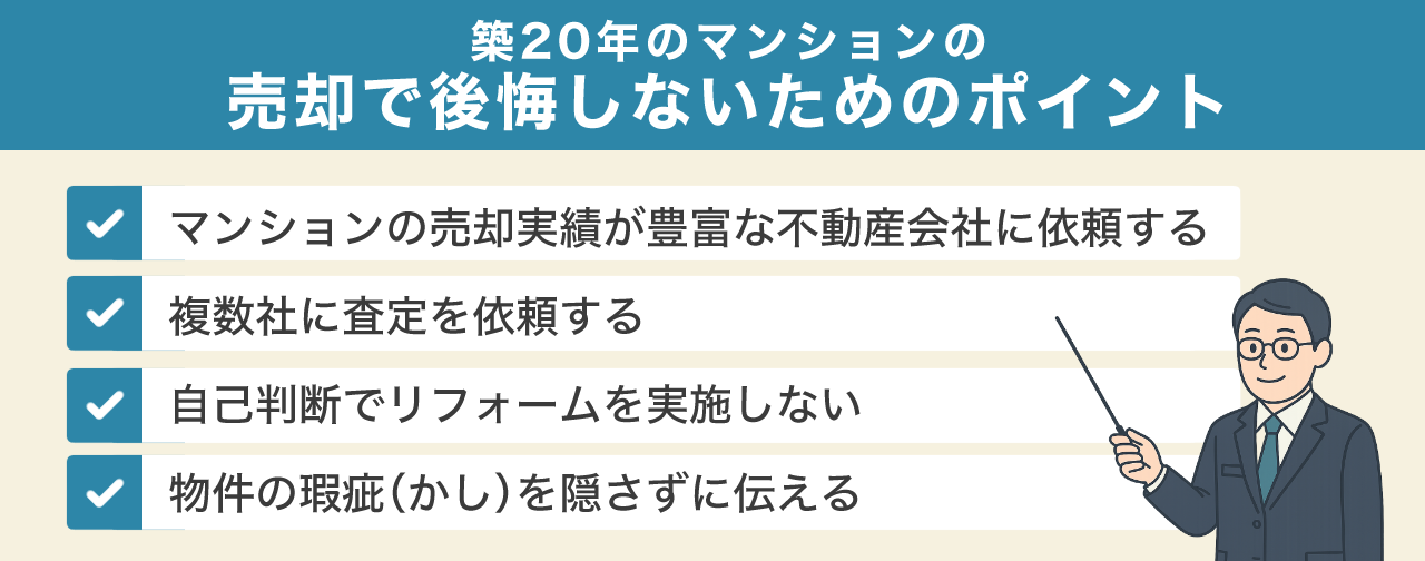 築20年のマンションの売却で後悔しないためのポイント